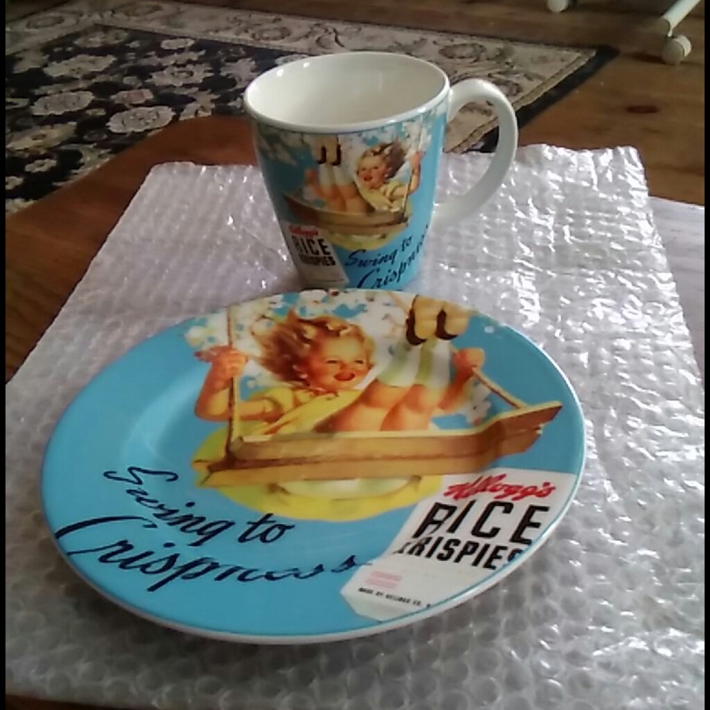 Vintage Kellogg's plate& mug